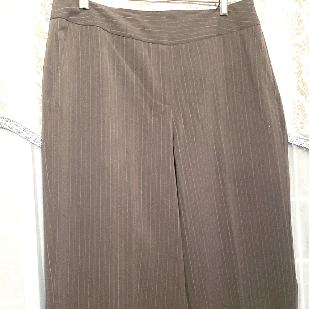 COLE DANIEL GREY WIDE LEG PINSTRIPE PANTS SZ 12